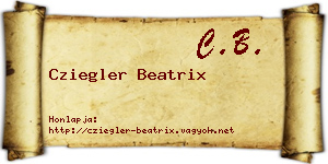 Cziegler Beatrix névjegykártya